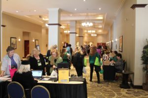 Outside the ballroom, more tables of authors. This is where I was.