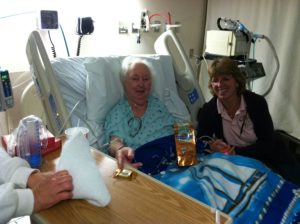 Mom hid a piece of candy when the nurse came in. We were all laughing so loud.