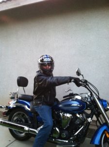 John on bike in gear 1st day