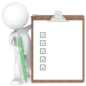 Figure with a check list