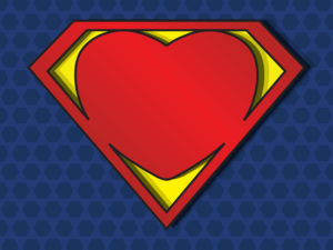 Superman symbol with a heart