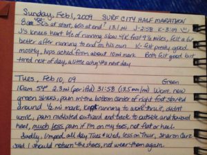 My runner's journal Surf City Marathon