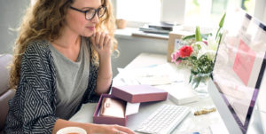 Woman working at her computer